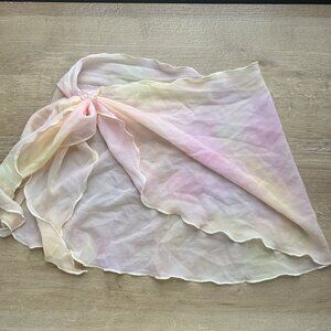 Heart of Sun Lola Starburst Pink Yellow Watercolor Skirt Women's Size Small S